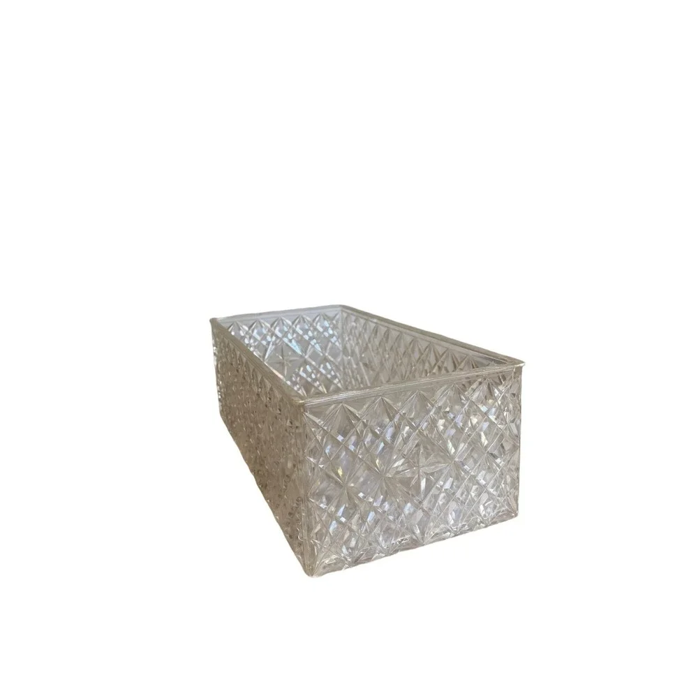 Clear Plastic‎ Starburst Mid Century Open Vanity Box Storage